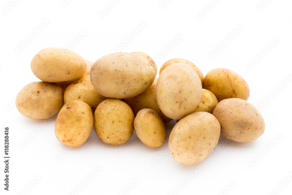 New potato isolated on white background. New potato isolated on white background.