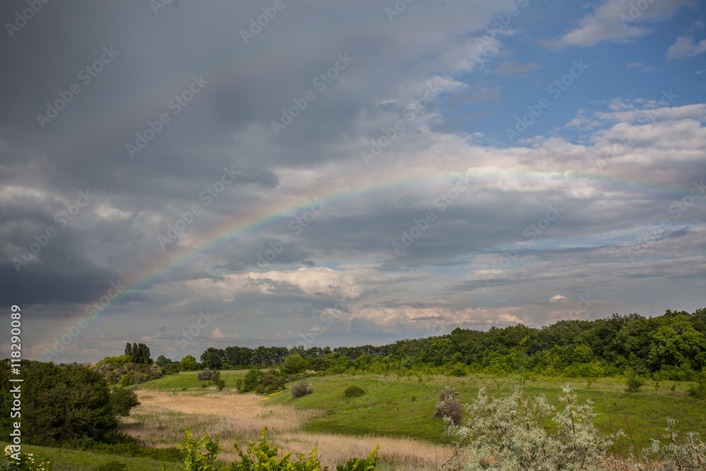 Double Rainbow over the meadow