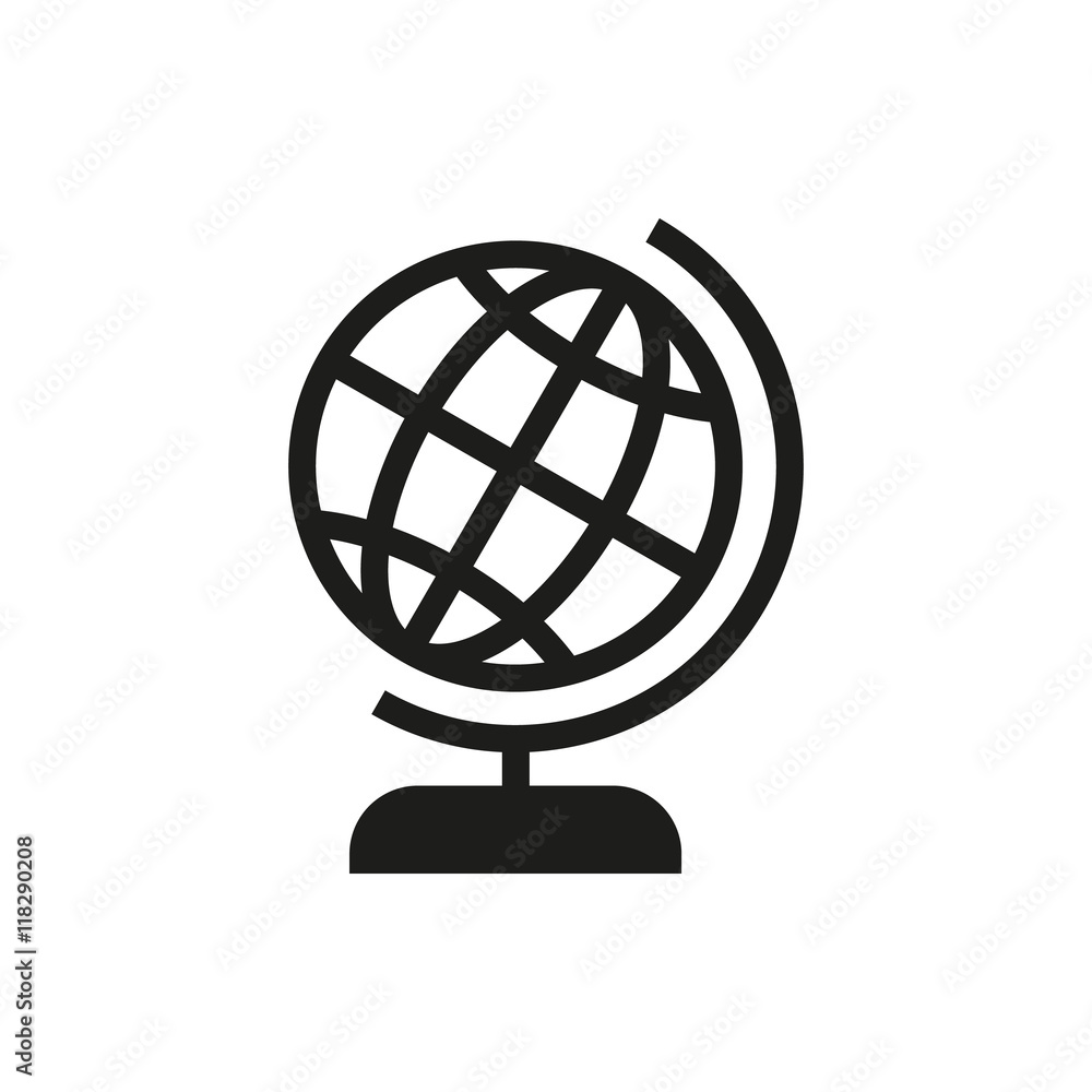 Vector globe icon on white background Vector globe icon on white background