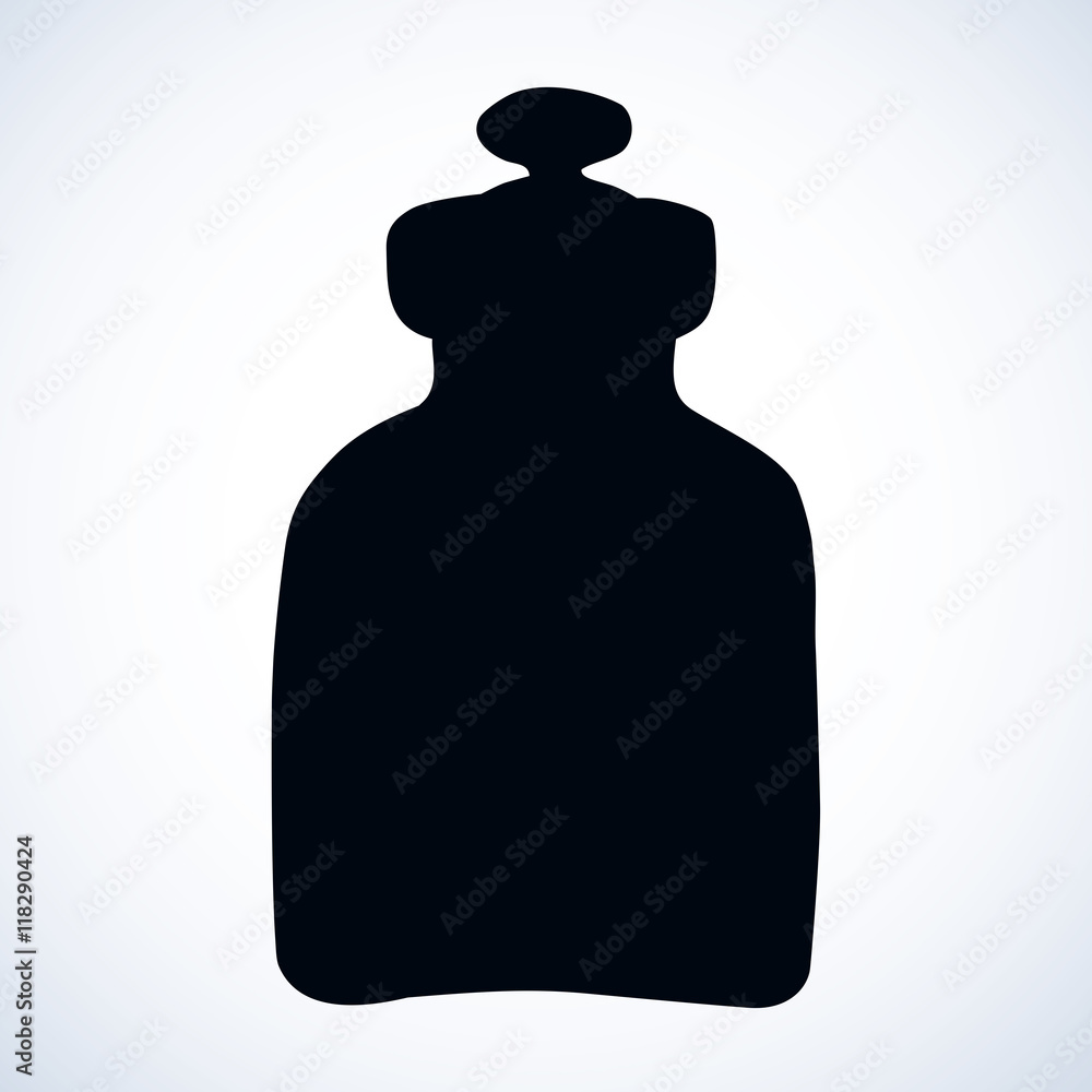 Glass bottles of poison. Vector drawing Glass bottles of poison. Vector drawing