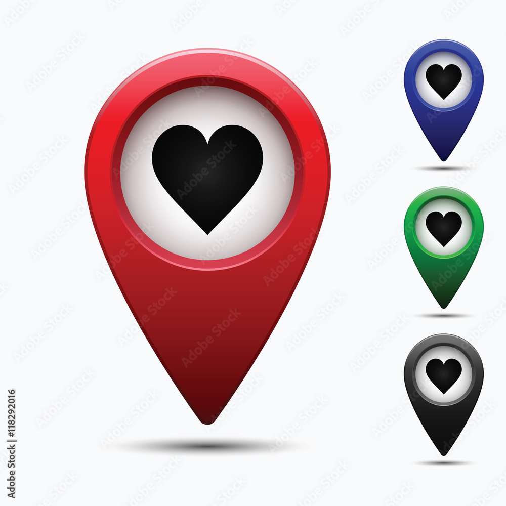 Fototapeta premium Colored map pointer with symbol showplace and lion . For location maps. Mark icon. Sign for gps navigation. Index location on map. Pointer location. Vector isolated ilustration.