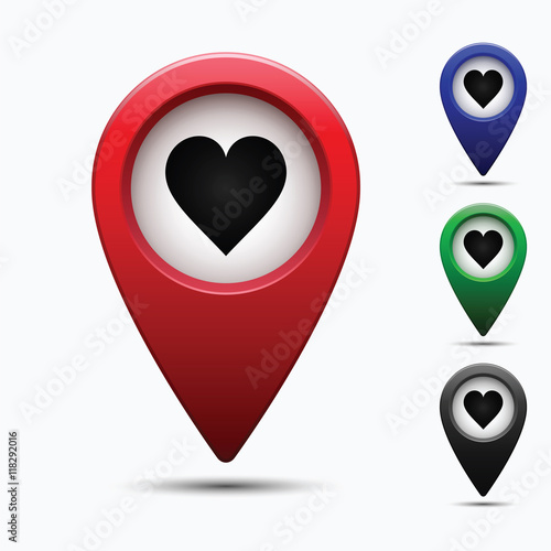 Colored map pointer with symbol showplace and lion .  For location maps. Mark icon. Sign for gps navigation. Index location on map. Pointer location. Vector isolated ilustration.
