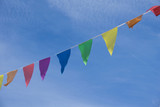Holiday, Party Flags Garland. Blue Summer Sky.