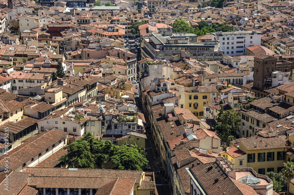 Fototapeta premium Italian red roofs in Florence, Tuscany, Italy.