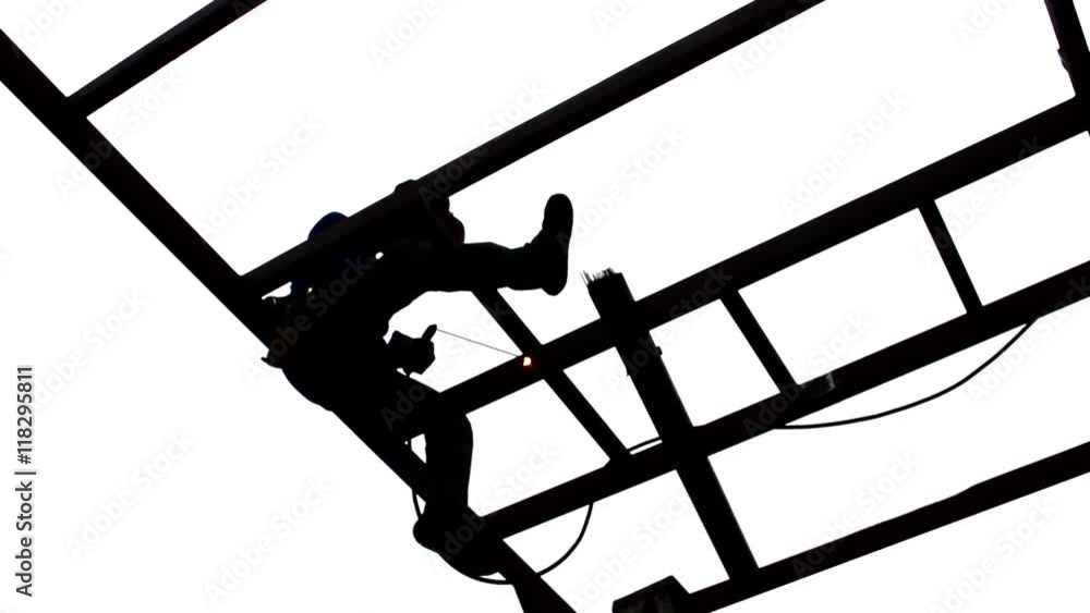 silhouette worker Welding steel silhouette worker Welding steel