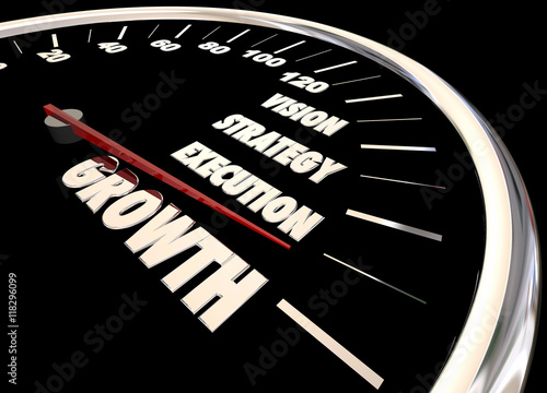 Growth Vision Strategy Execution Speedometer 3d Animation