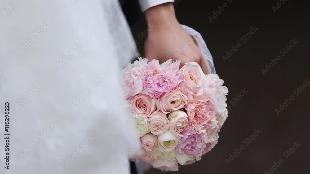 bride with a bouquet of flowers bride with a bouquet of flowers