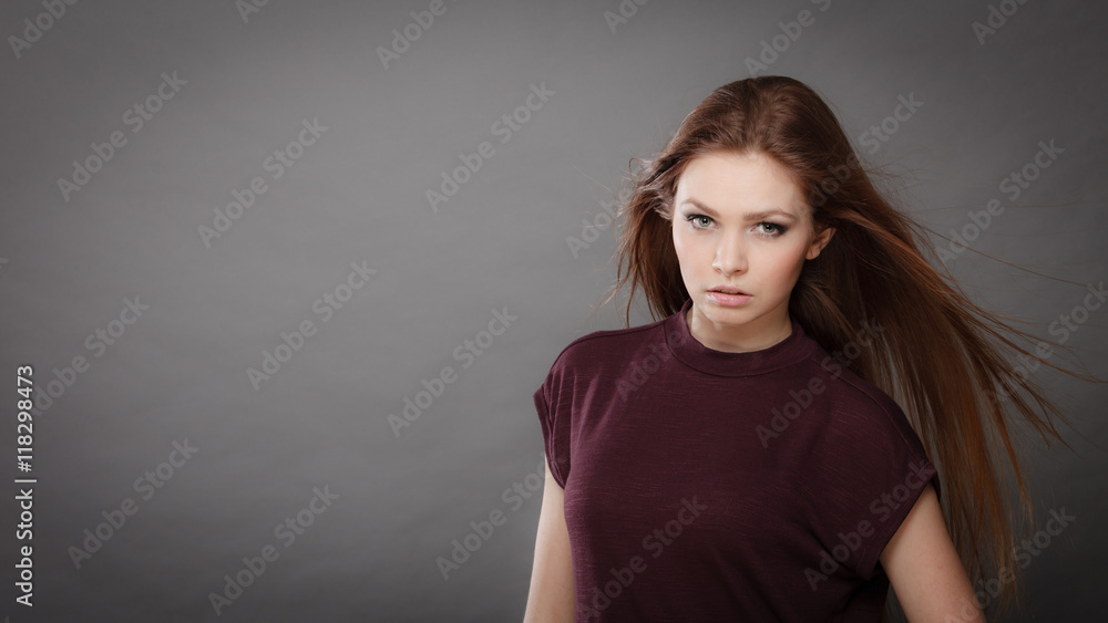 Glamorous stunning woman with waving hair. Glamorous stunning woman with waving hair.