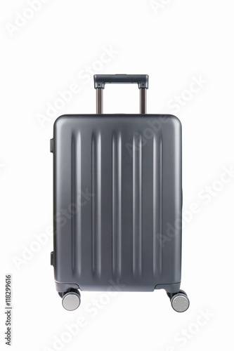 grey travel luggage isolated