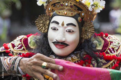 Balinese performer wearing mask and costume, Mas, Bali, Indonesia photo