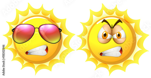 Sun with angry face