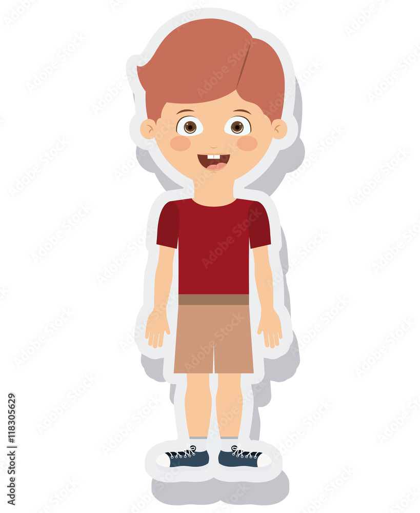 little boy avatar isolated vector illustration design