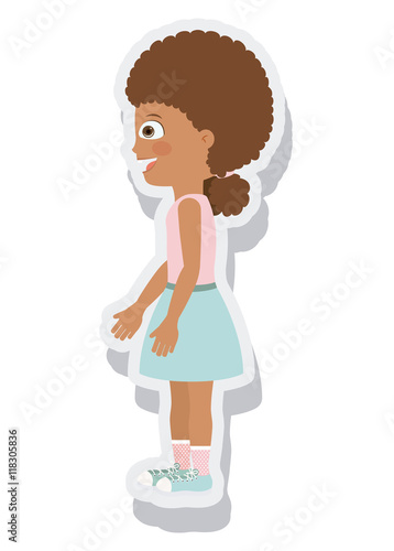 little girl avatar isolated vector illustration design