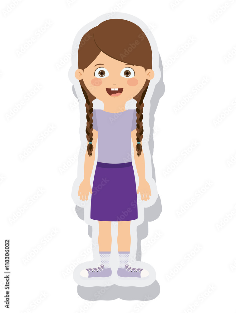 little girl avatar isolated vector illustration design little girl avatar isolated vector illustration design