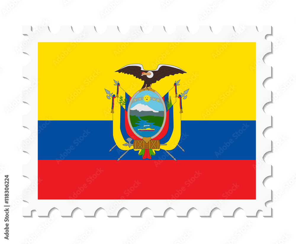 stamp flag ecuador