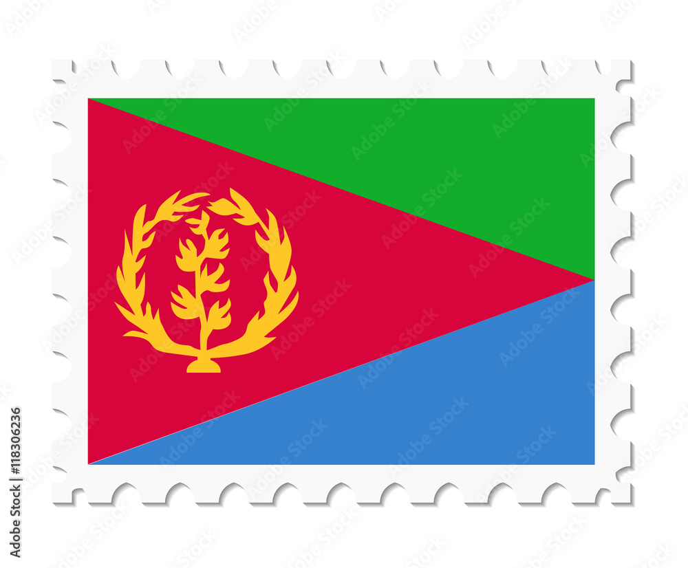 Obraz premium stamp flag eritrea