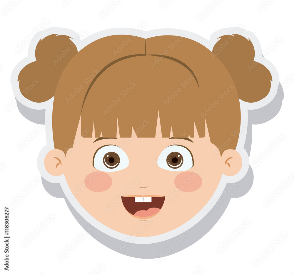 head little girl smiling isolated vector illustration design head little girl smiling isolated vector illustration design