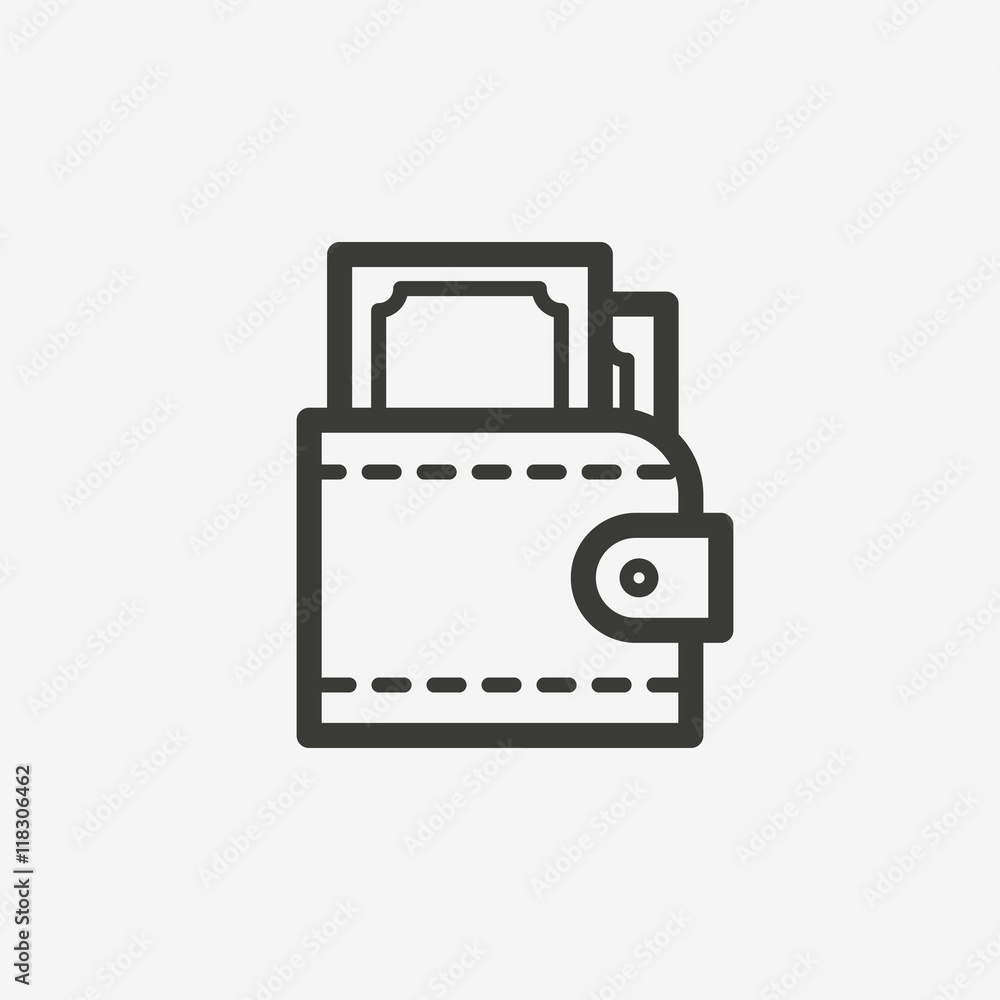wallet with money icon wallet with money icon