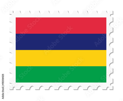 stamp flag mauritius