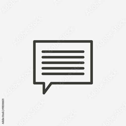 chat bubble with words icon