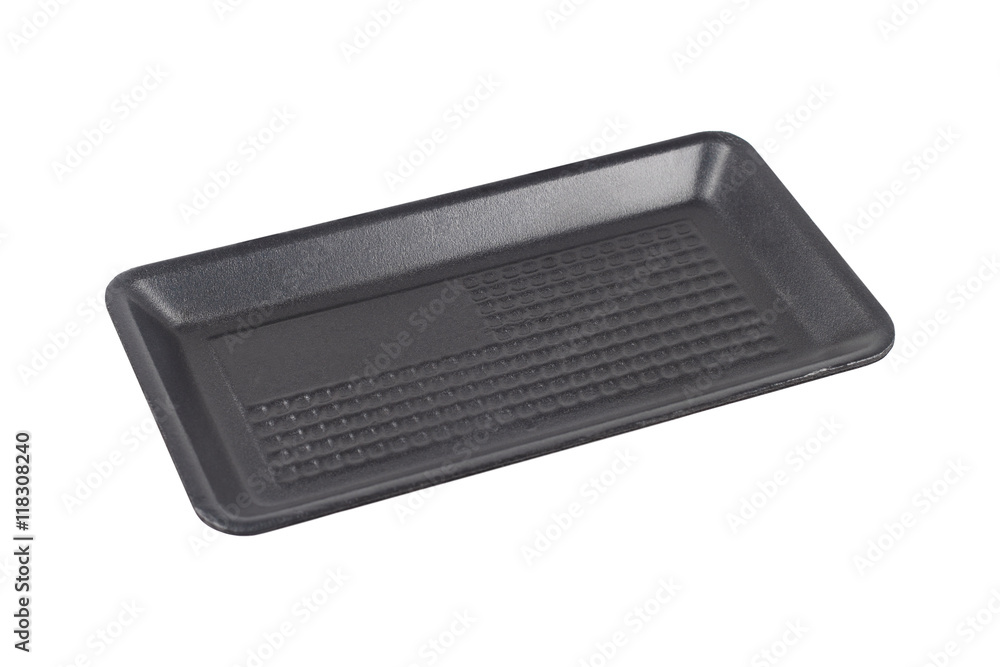 black foam food container isolated on white black foam food container isolated on white