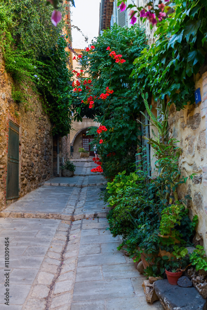 Obraz premium alley in the Provencal village Grimaud, France