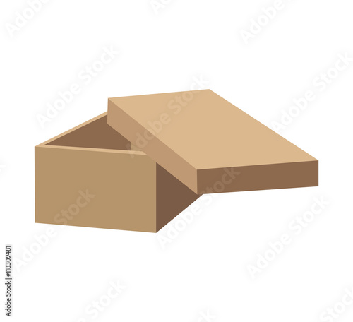 box package delivery shipping icon. Isolated and flat illustration. 