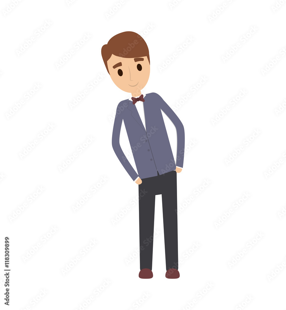 man male suit avatar person people icon. Isolated and flat illustration. 