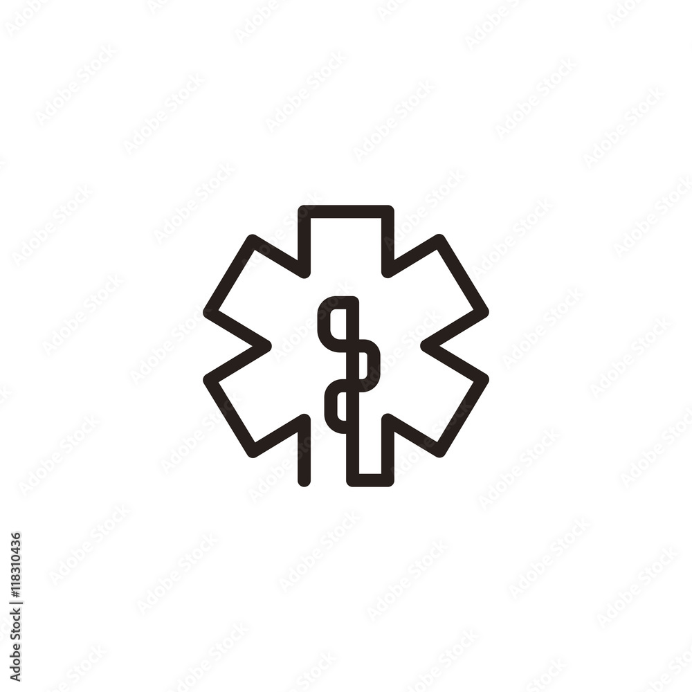Caduceus icon sign Caduceus icon sign