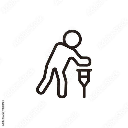 Man with cane icon