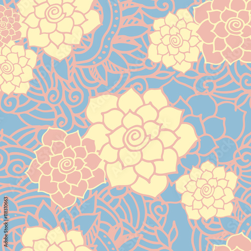 Seamless pattern. Floral stylish background. 