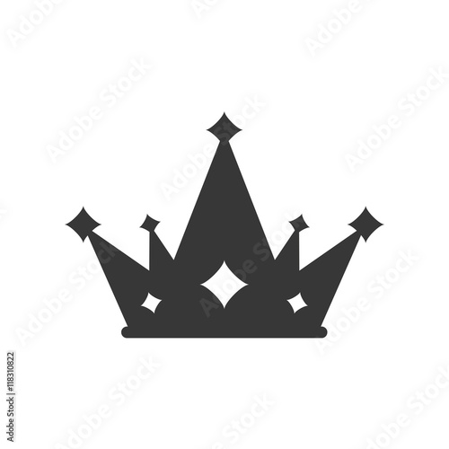 crown silhouette royal king icon. Isolated and flat illustration. 
