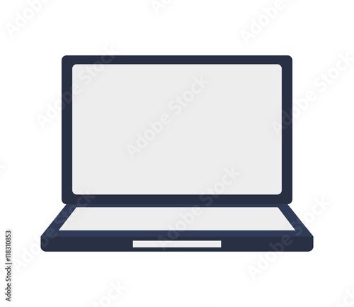 flat design laptop frontview icon vector illustration