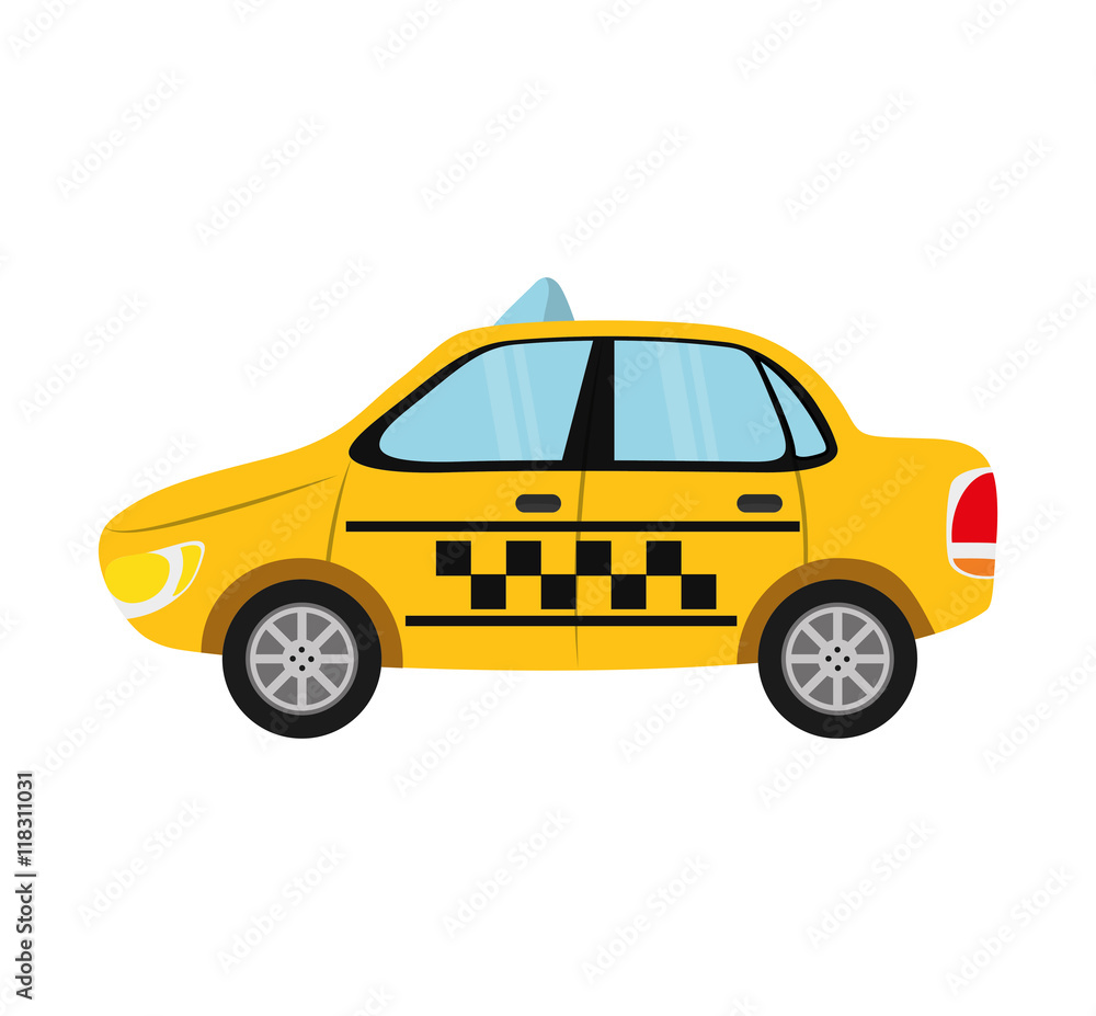taxi car auto vehicle transportation icon. Isolated and flat illustration. 
