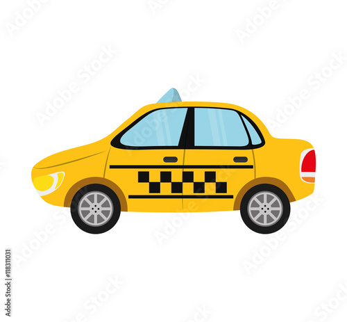 taxi car auto vehicle transportation icon. Isolated and flat illustration. 