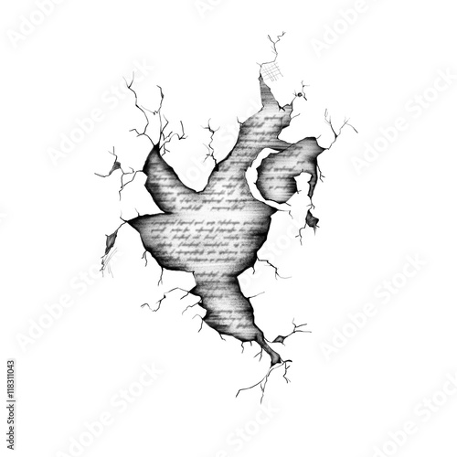 The Broken Wall with Texts. Sketch Artwork, Creative Idea, Innovative art,  Concept Illustration, Tattoo Design. Stock Illustration | Adobe Stock