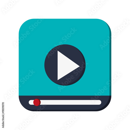 Free Download flat design video player icon vector illustration - GFXLoad