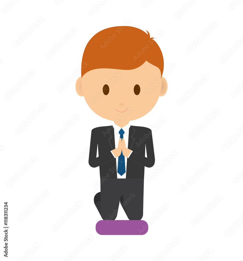 pray boy kid religion catholicism icon. Isolated and flat illustration pray boy kid religion catholicism icon. Isolated and flat illustration