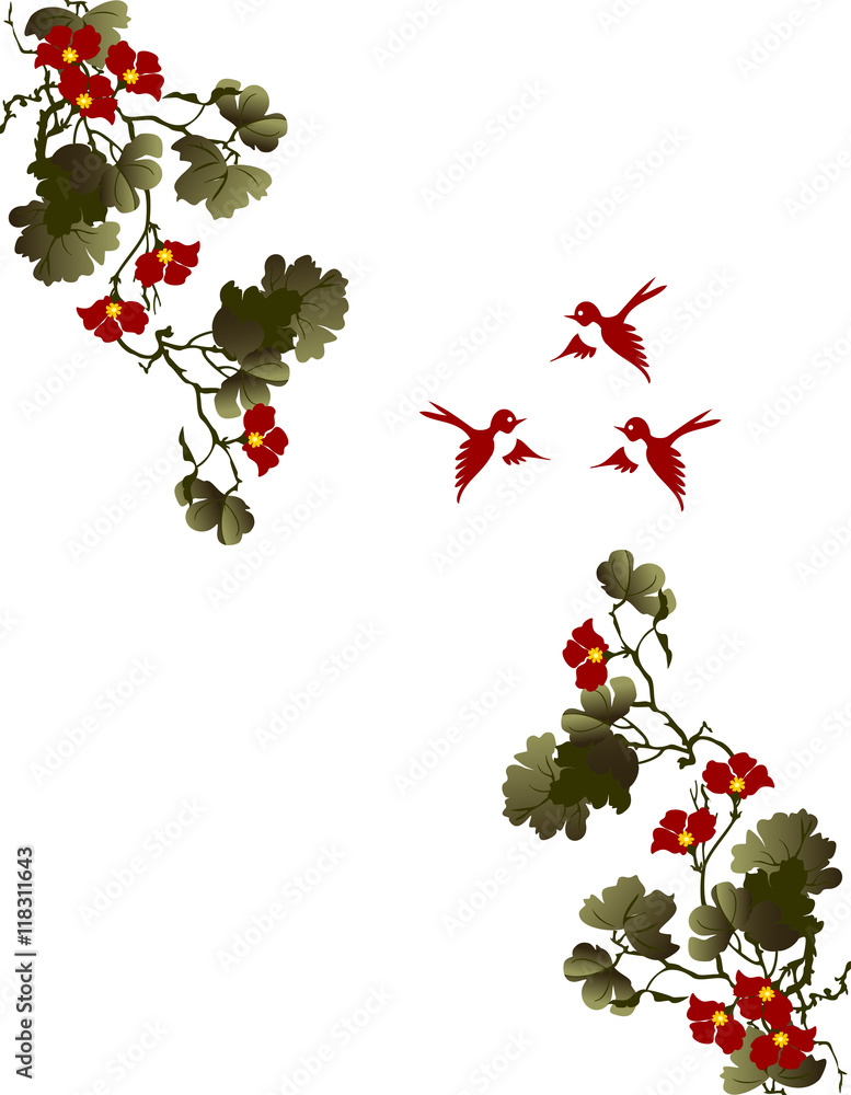 Fototapeta premium tree branch with flowers