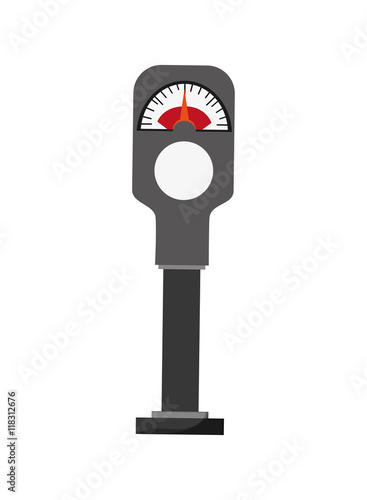 flat design parking meter icon vector illustration