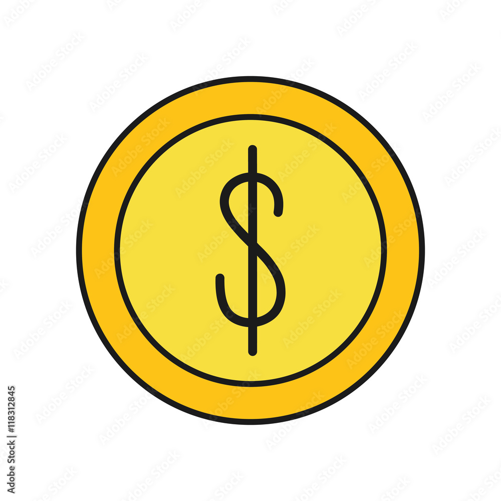 coin money financial payment icon. Isolated and flat illustration coin money financial payment icon. Isolated and flat illustration