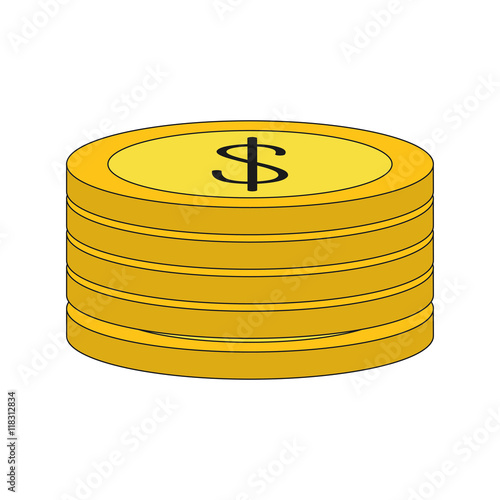 coin money financial payment icon. Isolated and flat illustration