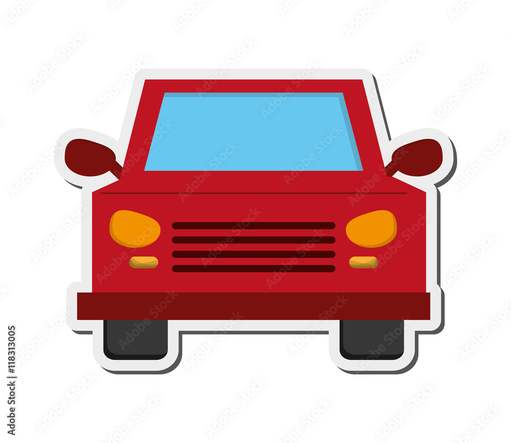 flat design car frontview icon vector illustration