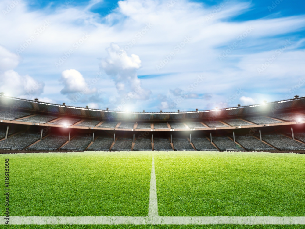 Obraz premium stadion z boiskiem do piłki nożnej