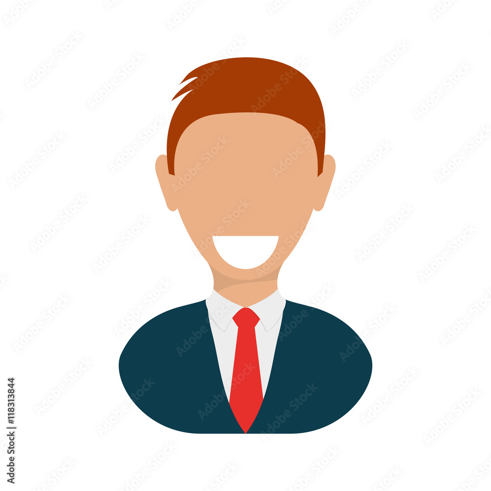 man male avatar suit person icon. Isolated and flat illustration. Vector graphic
