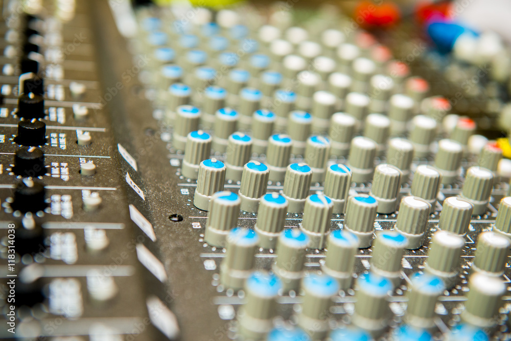 Close up of sound adjusting buttons Close up of sound adjusting buttons