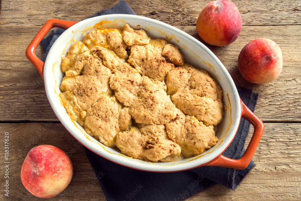 Homemade peach cobbler Homemade peach cobbler