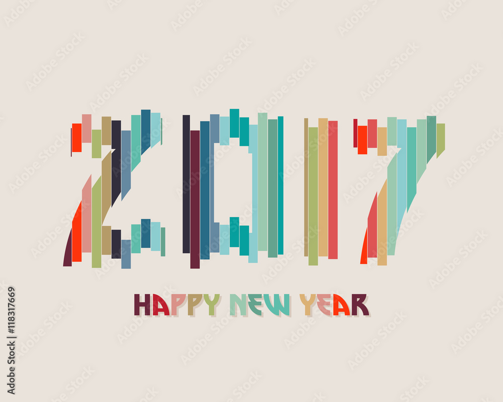 Typography design for new year 2017, Colors theme