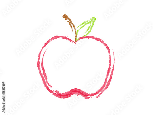 Vector Apple in Chalk Style
