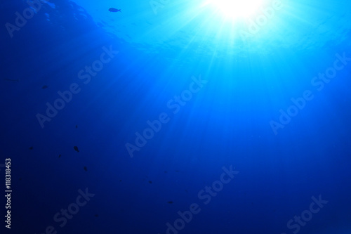 Underwater blue background photo